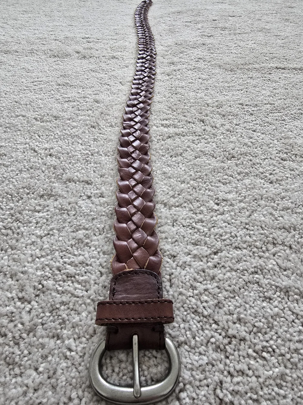 Womens Leather Braided Belt